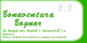 bonaventura bognar business card